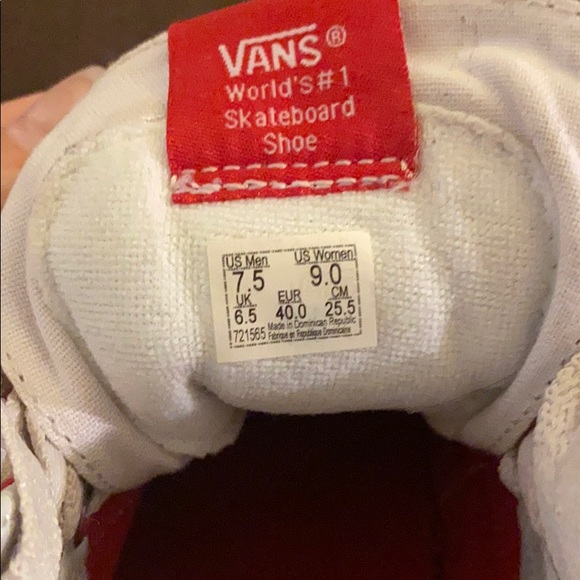 Vans High Tops Red Size 9 - Picture 3 of 3